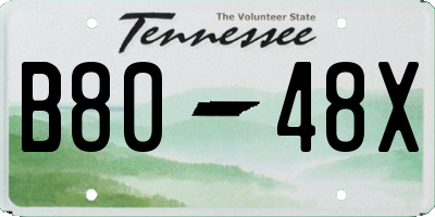 TN license plate B8048X