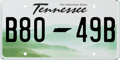 TN license plate B8049B