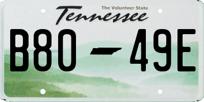 TN license plate B8049E