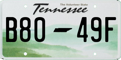 TN license plate B8049F