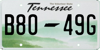 TN license plate B8049G