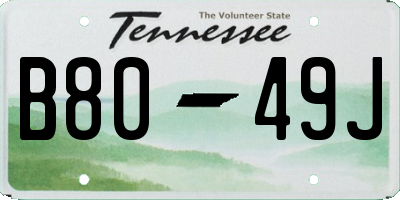 TN license plate B8049J