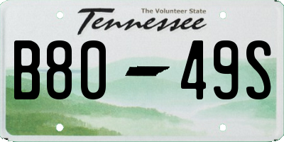 TN license plate B8049S