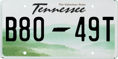 TN license plate B8049T