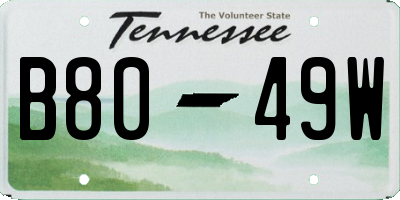 TN license plate B8049W