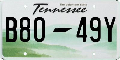 TN license plate B8049Y