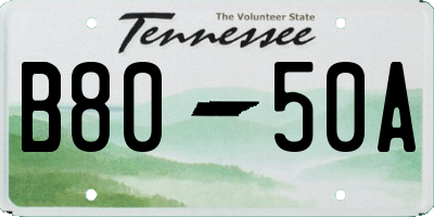 TN license plate B8050A