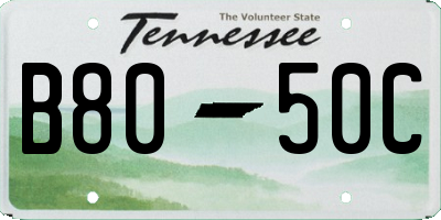 TN license plate B8050C