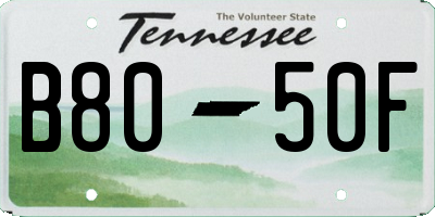 TN license plate B8050F