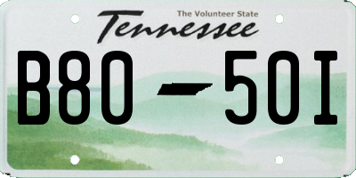 TN license plate B8050I