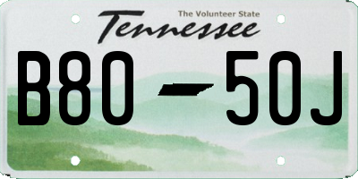 TN license plate B8050J