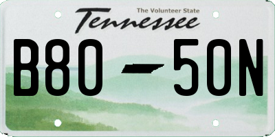 TN license plate B8050N