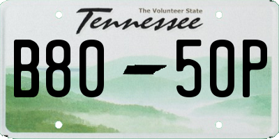 TN license plate B8050P