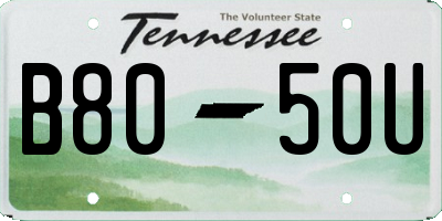 TN license plate B8050U