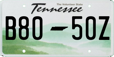 TN license plate B8050Z