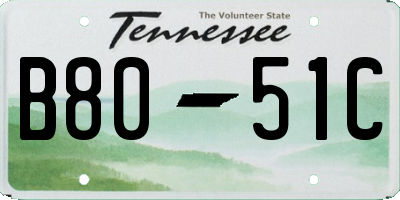 TN license plate B8051C