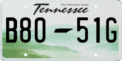 TN license plate B8051G