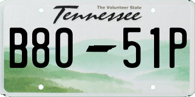 TN license plate B8051P