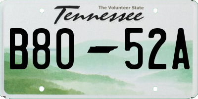 TN license plate B8052A