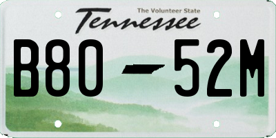 TN license plate B8052M