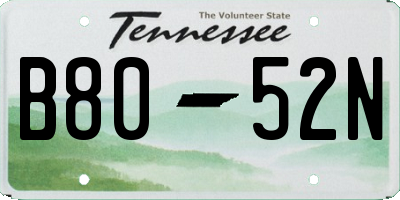 TN license plate B8052N