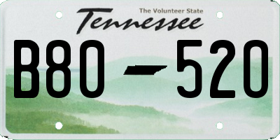 TN license plate B8052O