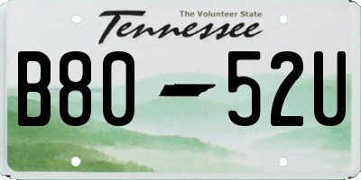TN license plate B8052U
