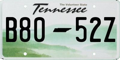 TN license plate B8052Z