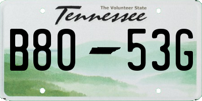TN license plate B8053G