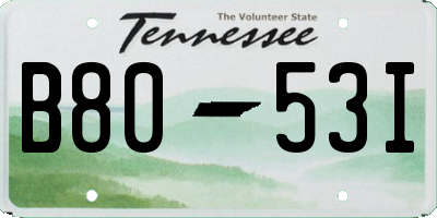 TN license plate B8053I