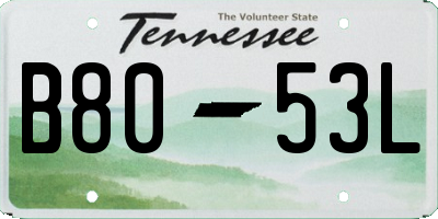 TN license plate B8053L