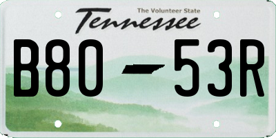 TN license plate B8053R