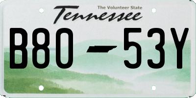 TN license plate B8053Y