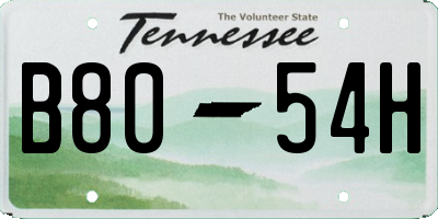 TN license plate B8054H