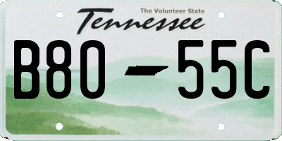 TN license plate B8055C