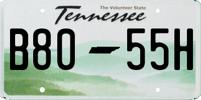 TN license plate B8055H