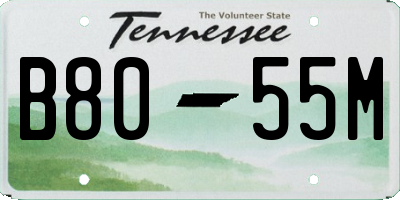 TN license plate B8055M