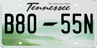TN license plate B8055N