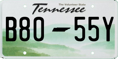 TN license plate B8055Y