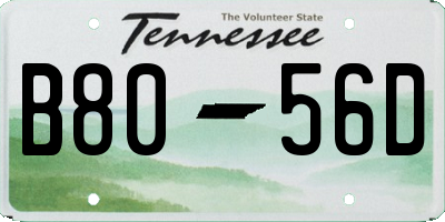 TN license plate B8056D