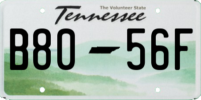 TN license plate B8056F