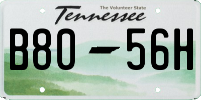 TN license plate B8056H
