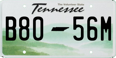 TN license plate B8056M