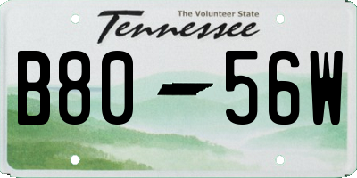 TN license plate B8056W