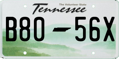 TN license plate B8056X