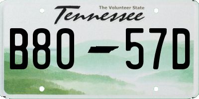TN license plate B8057D