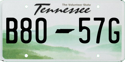 TN license plate B8057G