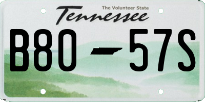 TN license plate B8057S