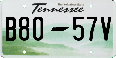 TN license plate B8057V