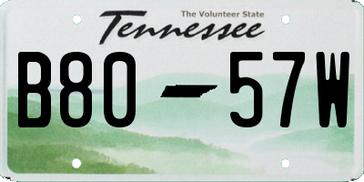 TN license plate B8057W